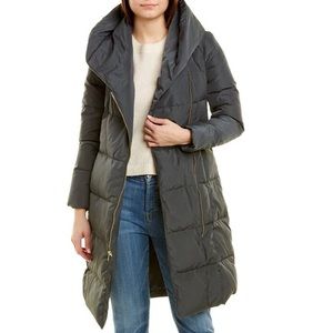 Cole Haan Signature Asymmetrical Zipper Puffer Coat Small